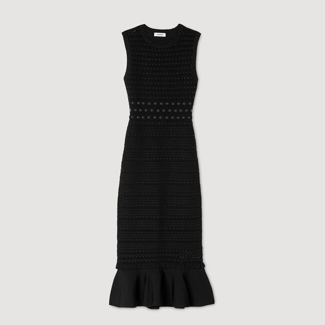 Vestido largo punto con tachuelas