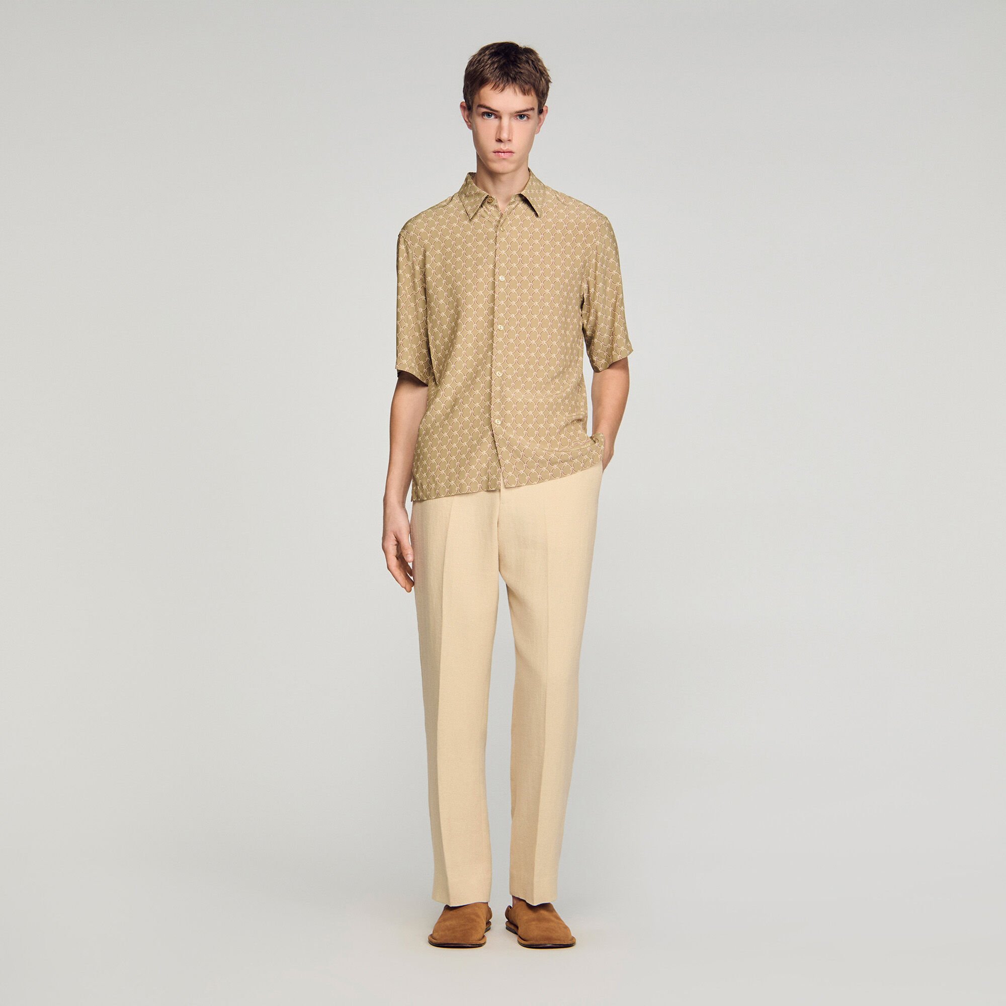 Camisa fluida estampado eslabones