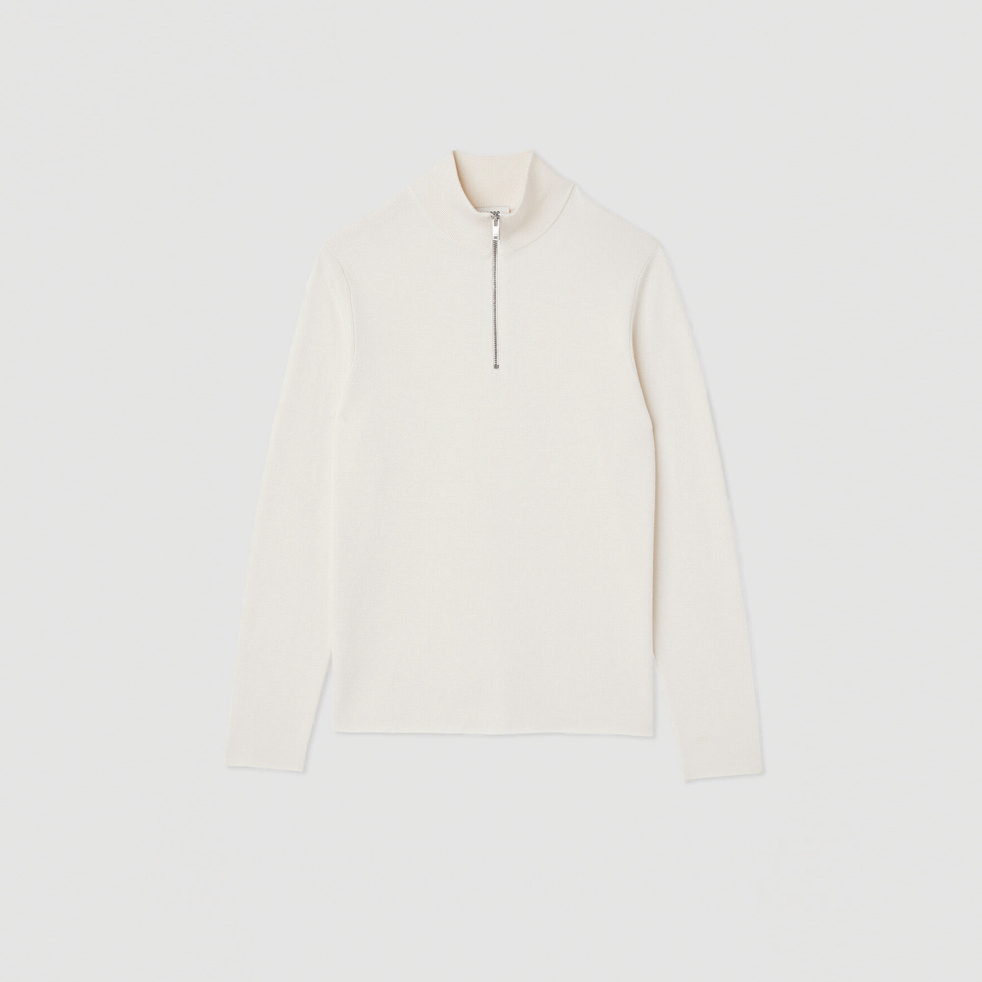 Jersey de lana con cuello de cremallera