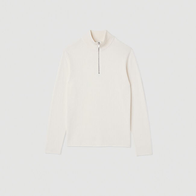 Jersey de lana con cuello de cremallera