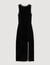 Vestido largo abierto con strass