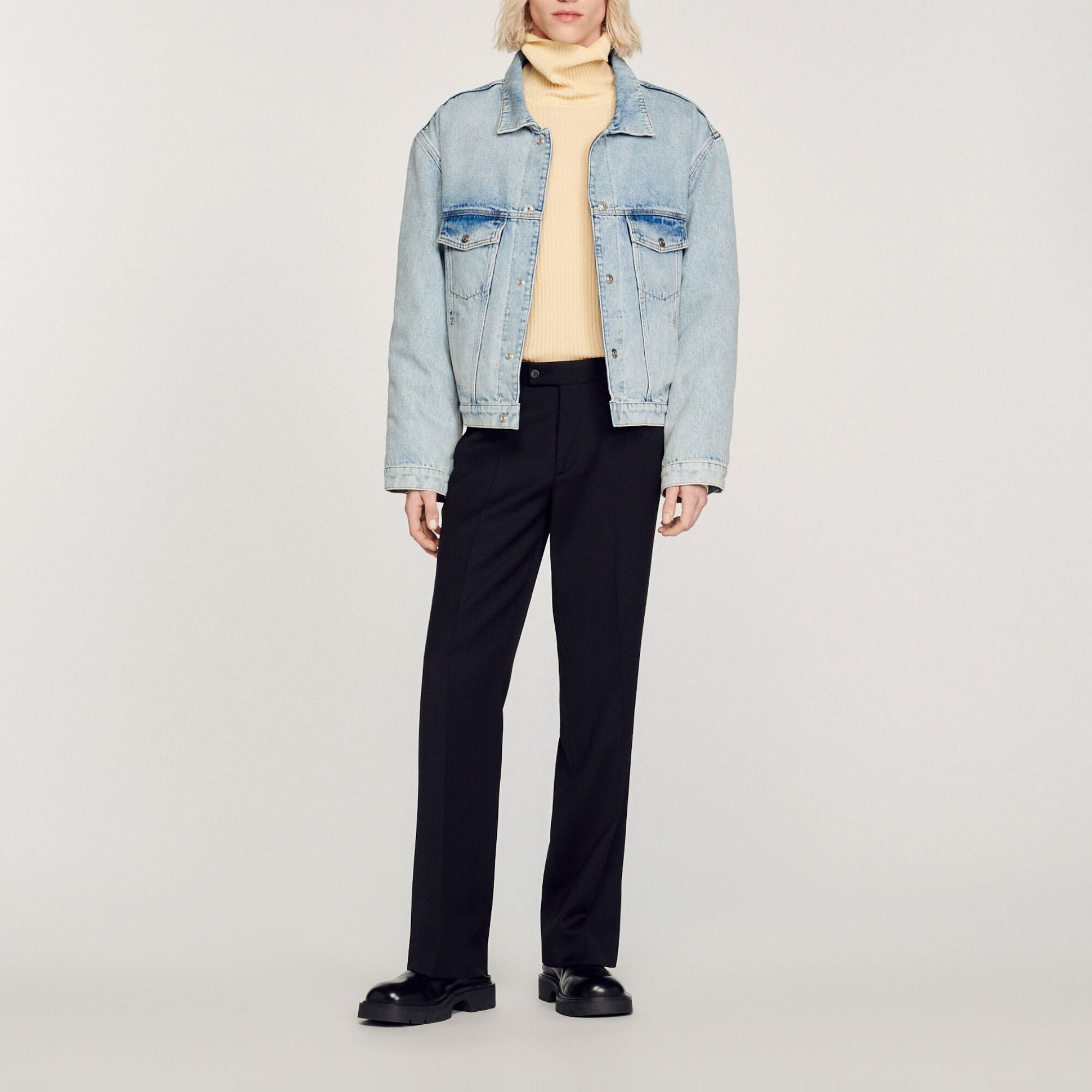 Cazadora de denim forrada con muletón