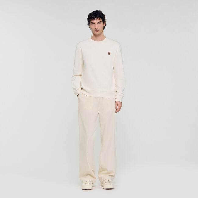 Sudadera oversize con parche de cuero