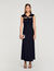 Vestido largo satinado con strass