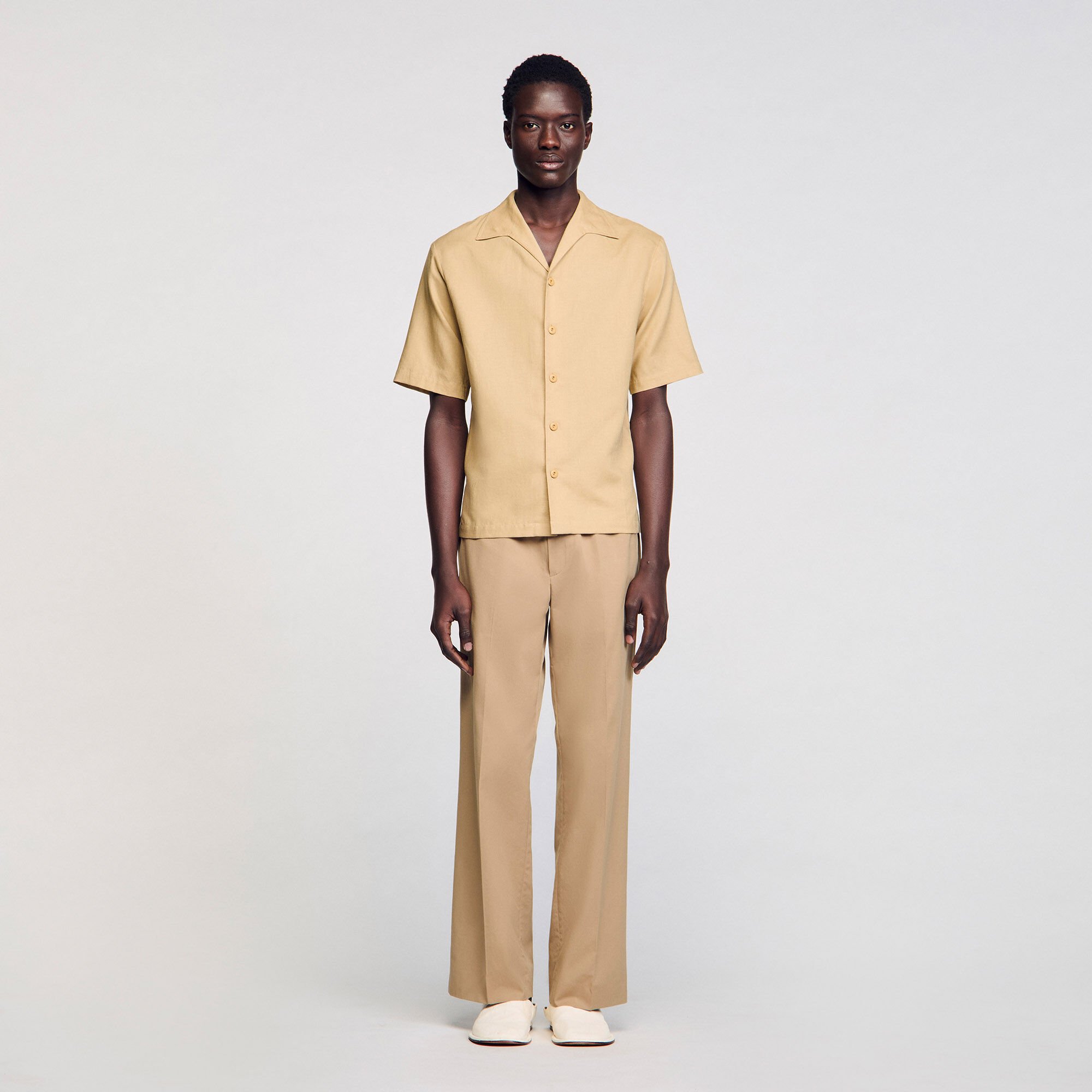 Camisa de algodón y lino