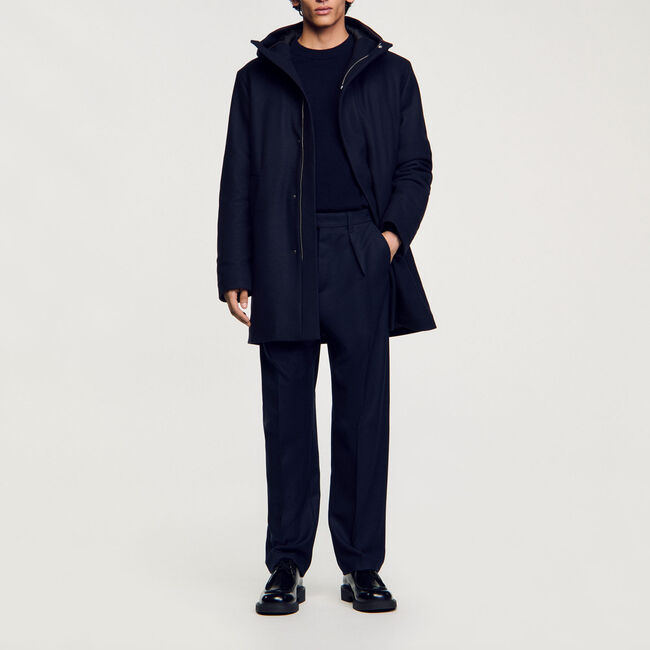 Parka de lana con capucha
