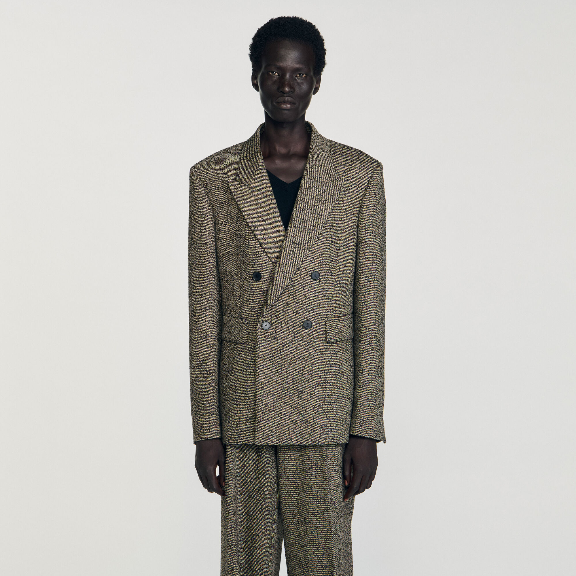 Chaqueta de traje cruzada