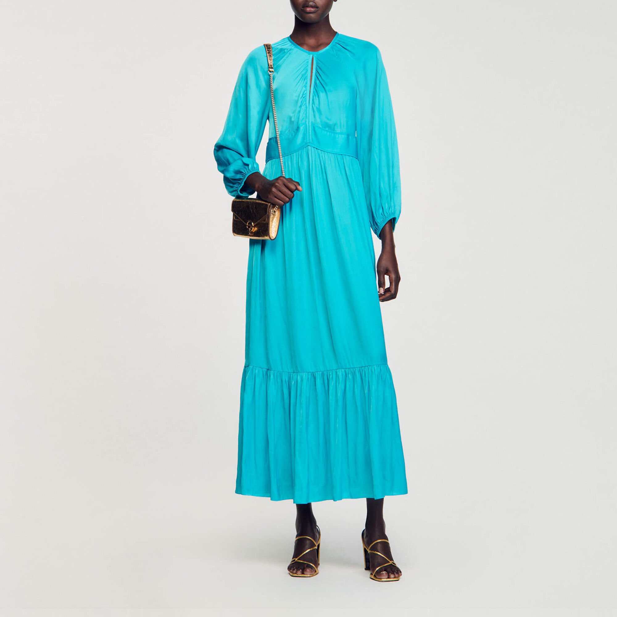 Vestido largo satinado