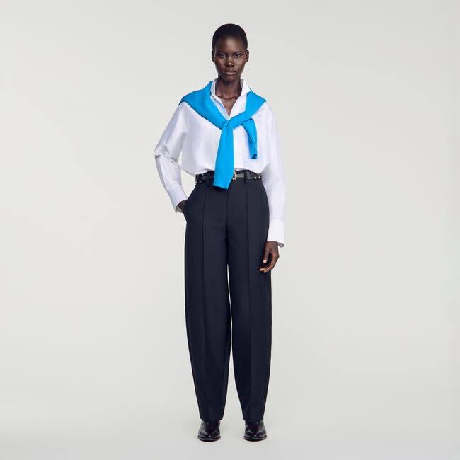 Pantal&oacute;n barrel de tweed - Mujer | Sandro