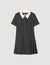 Vestido corto plisado con strass