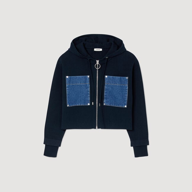 Sudadera de punto y denim