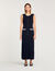 Vestido largo con detalles de ganchillo