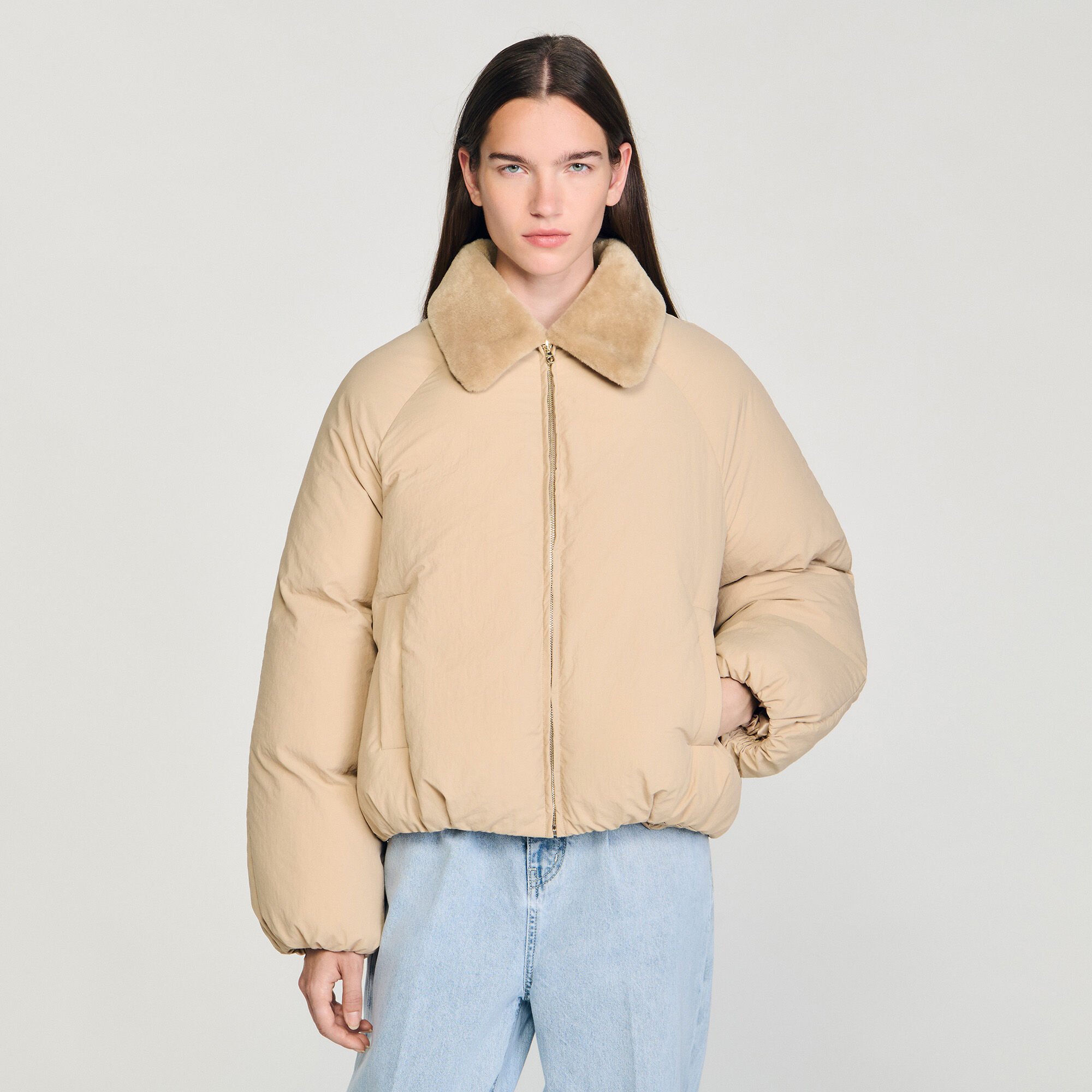 Anorak con cuello de pelo