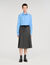 Falda larga plisada con strass