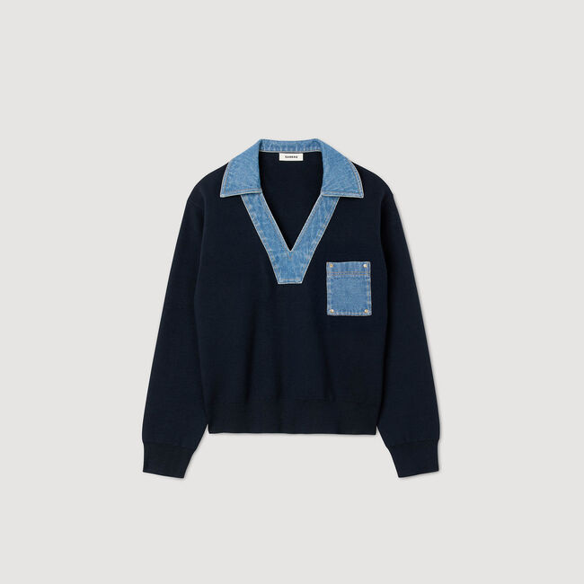 Jersey con detalles vaqueros