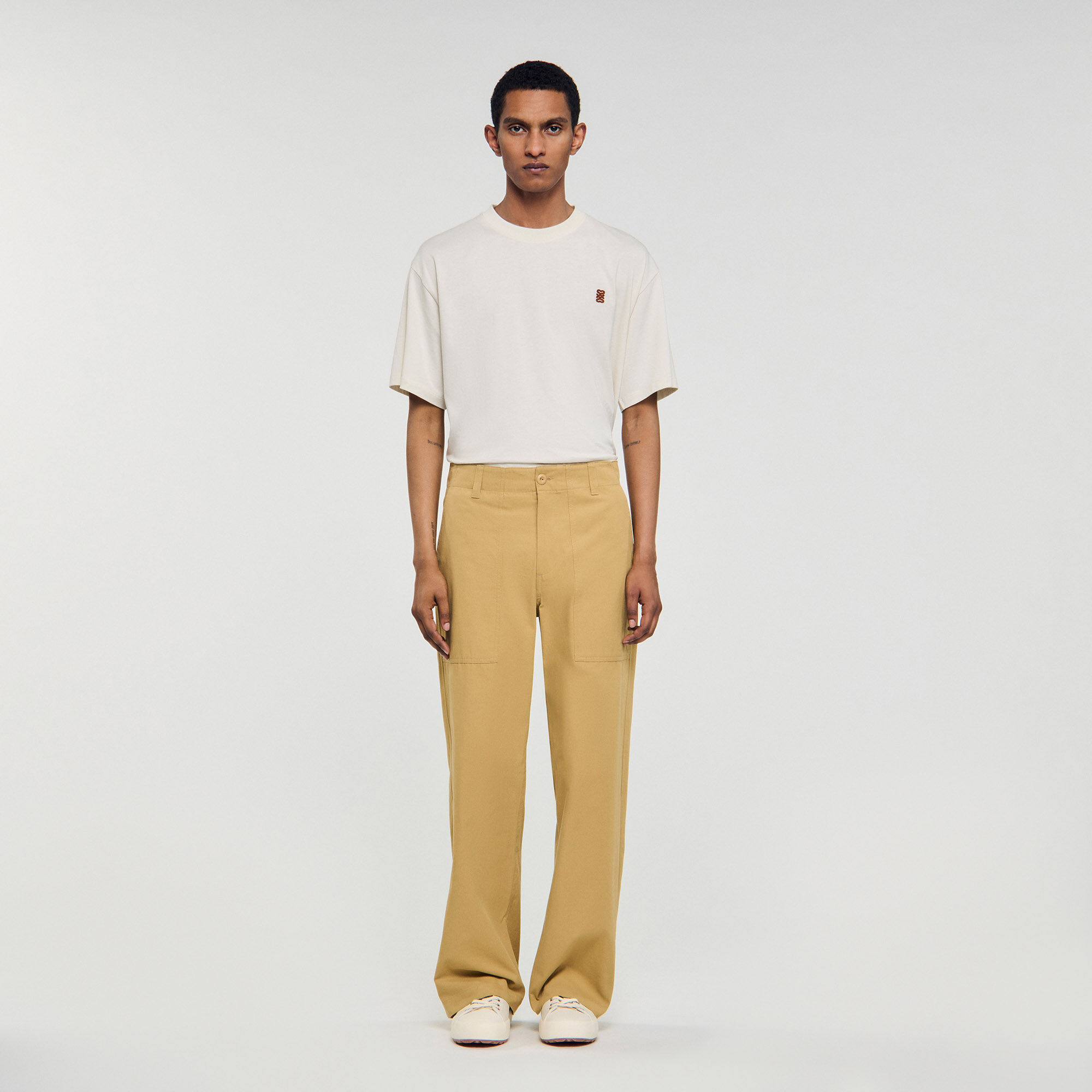 Pantalón ancho de algodón