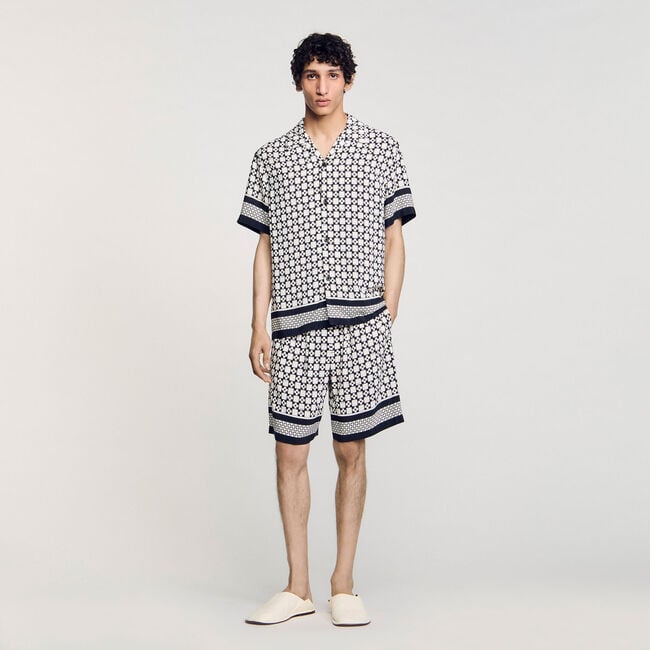 Camisa fluida con estampado Square Cross