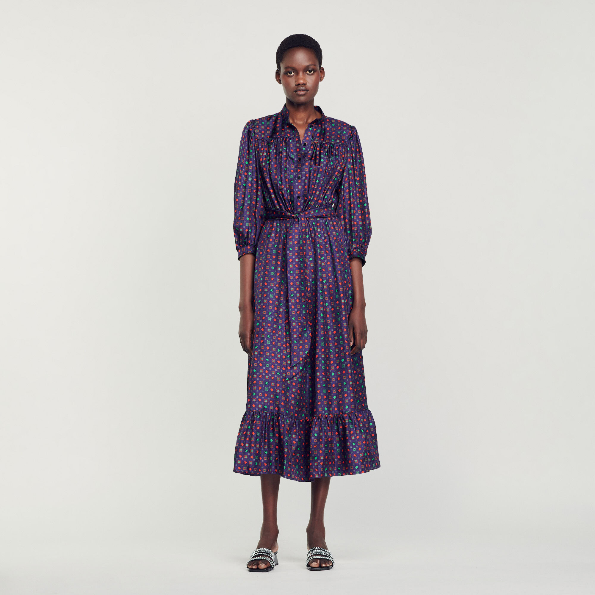 Vestido midi estampado SFPRO03172 Vestidos Sandro Paris