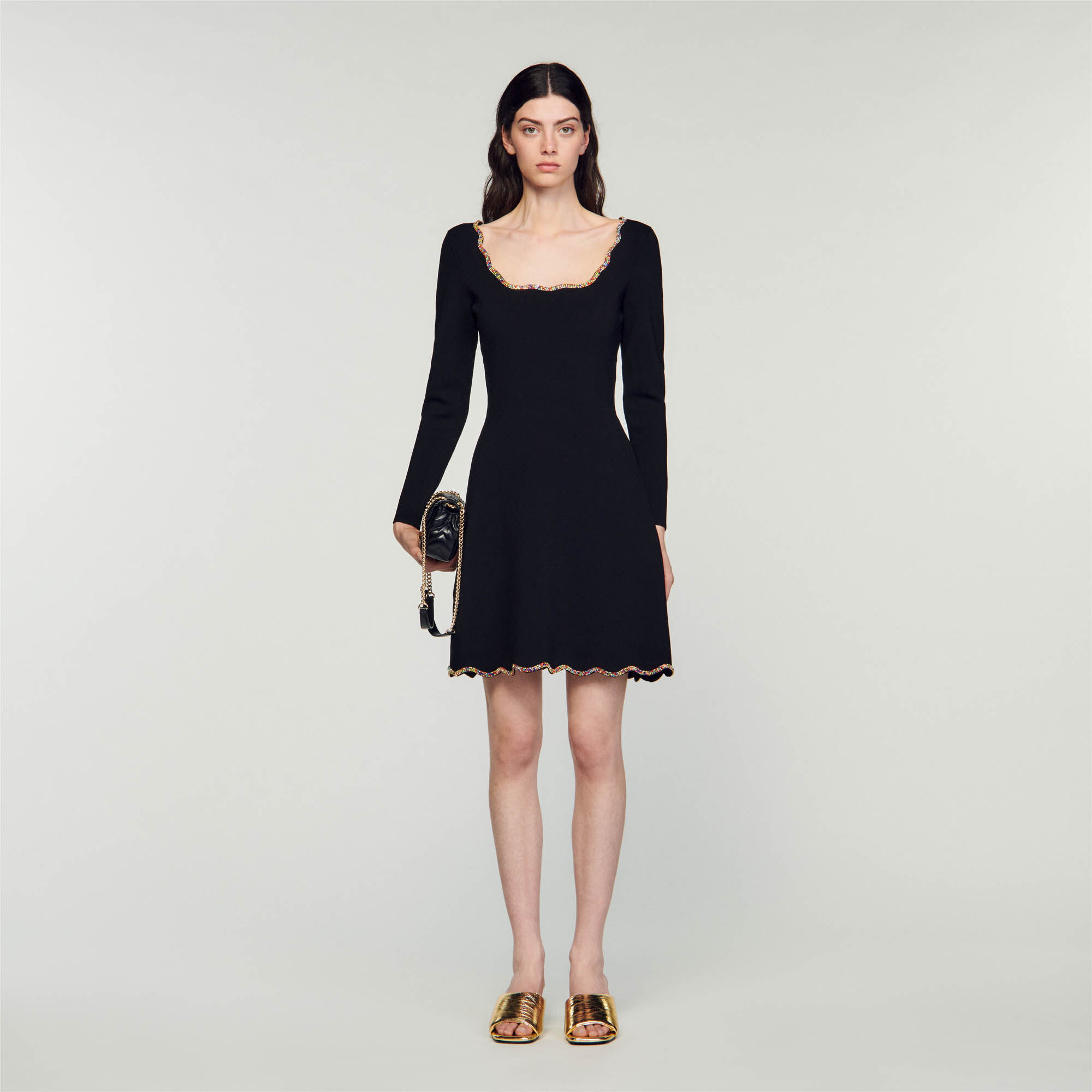 Vestido corto de terciopelo SFPRO03314 M s responsable Sandro