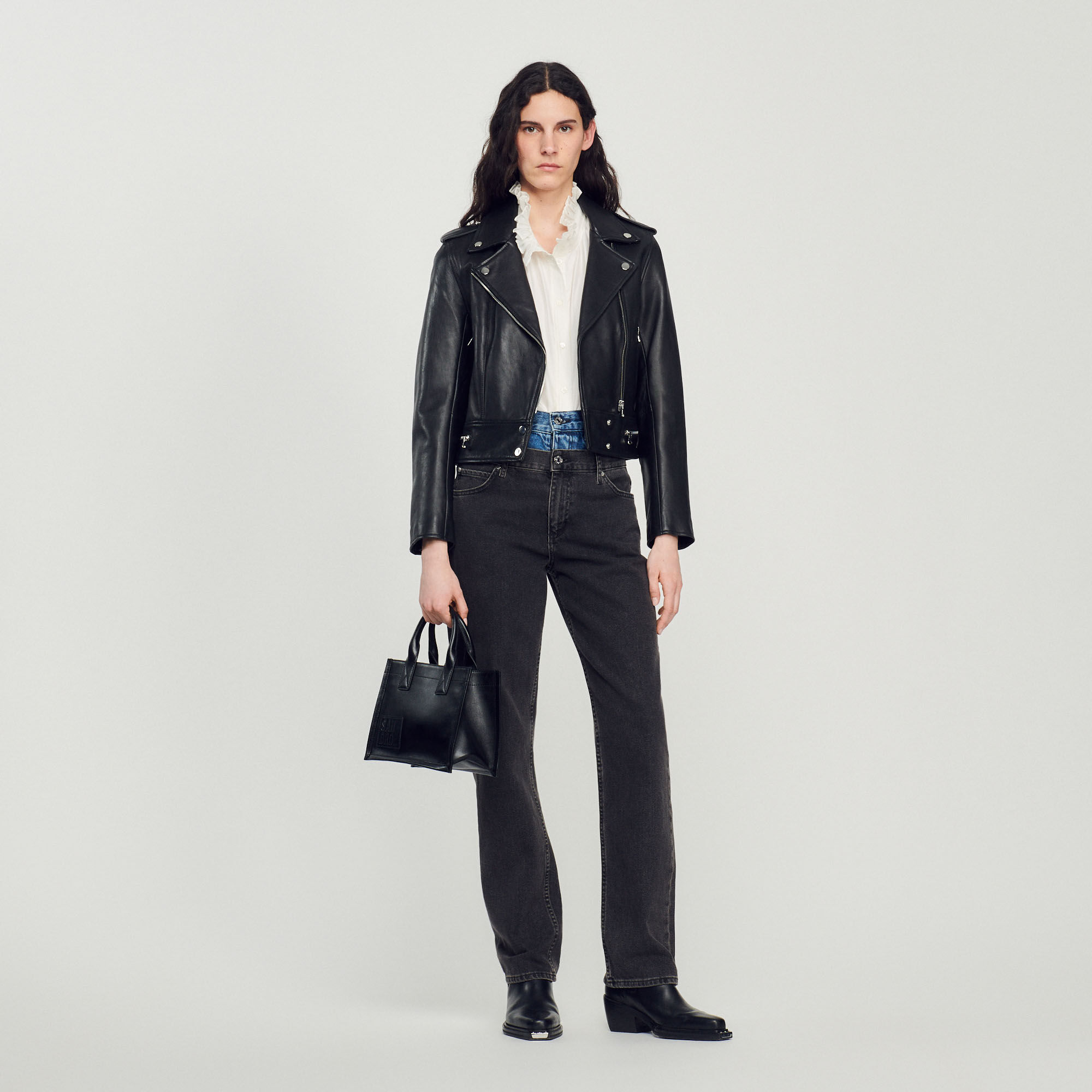 Cazadora de piel SFPVE00256 Cazadoras Chaquetas Sandro Paris