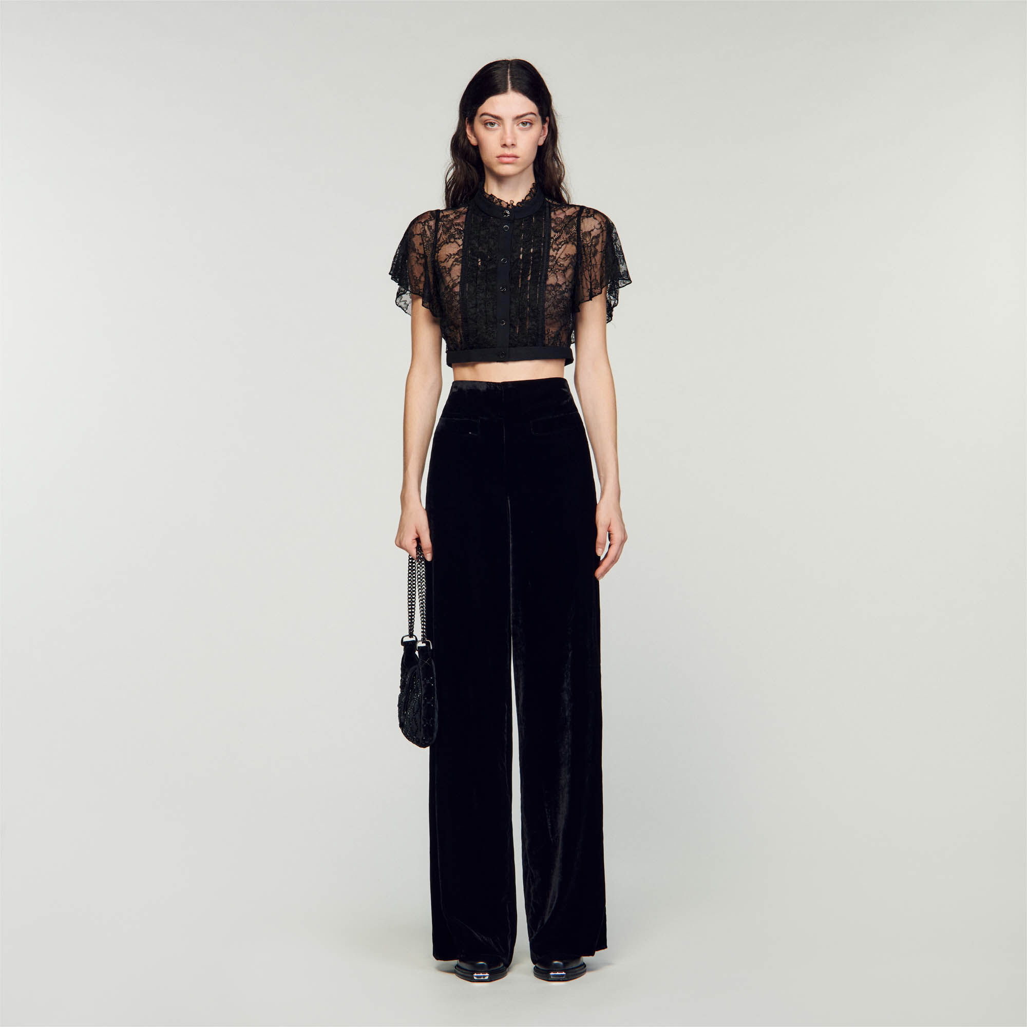Pantalon ancho terciopelo deals