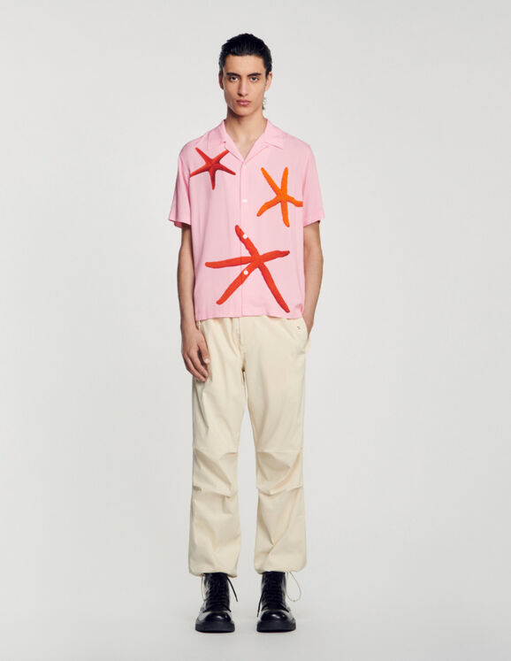 Camisa con estampado de estrellas de mar Rosa Homme
