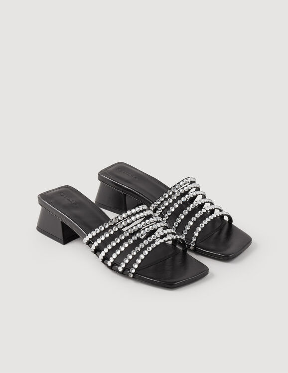 Mules con strass Negro Femme