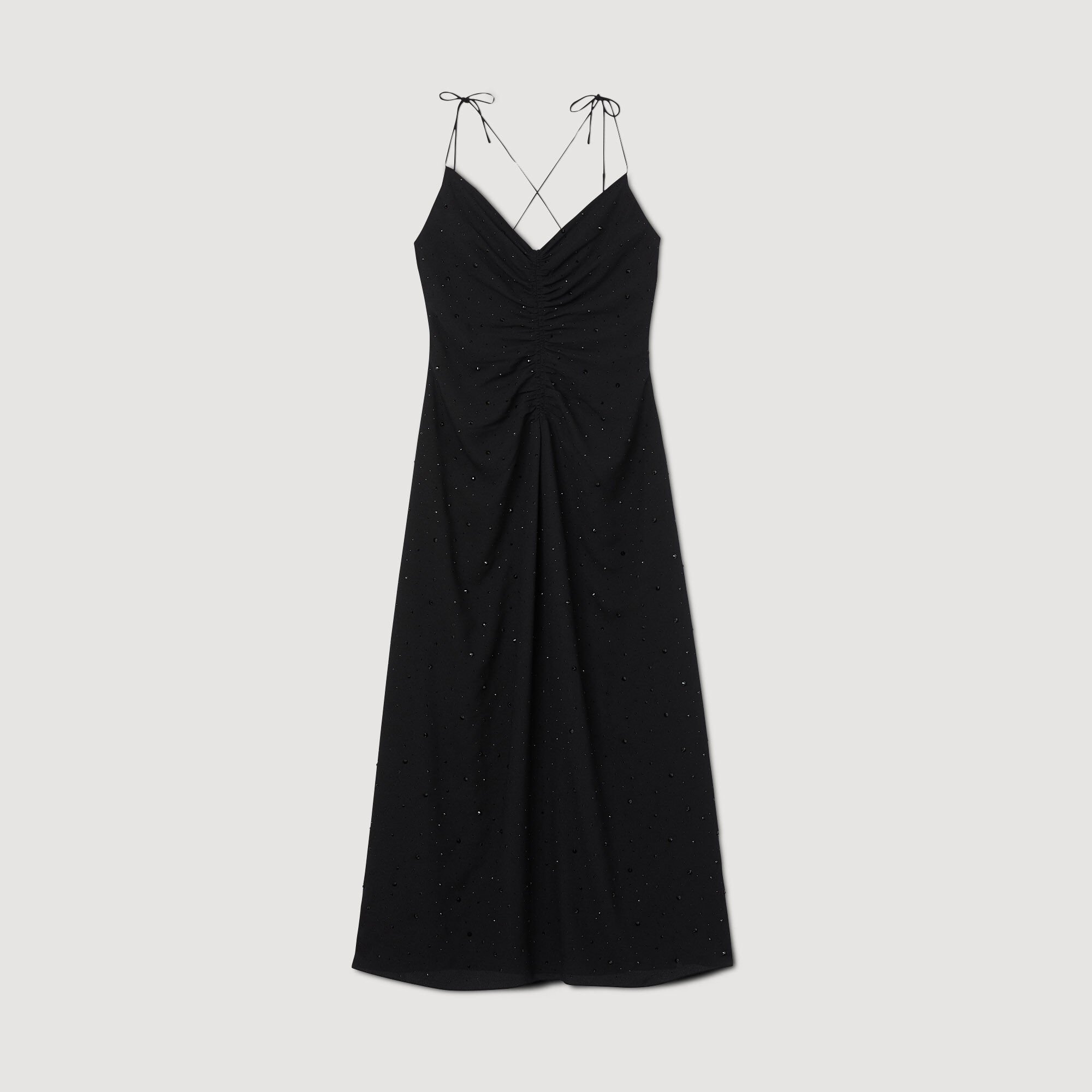 Vestido negro hotsell con strass