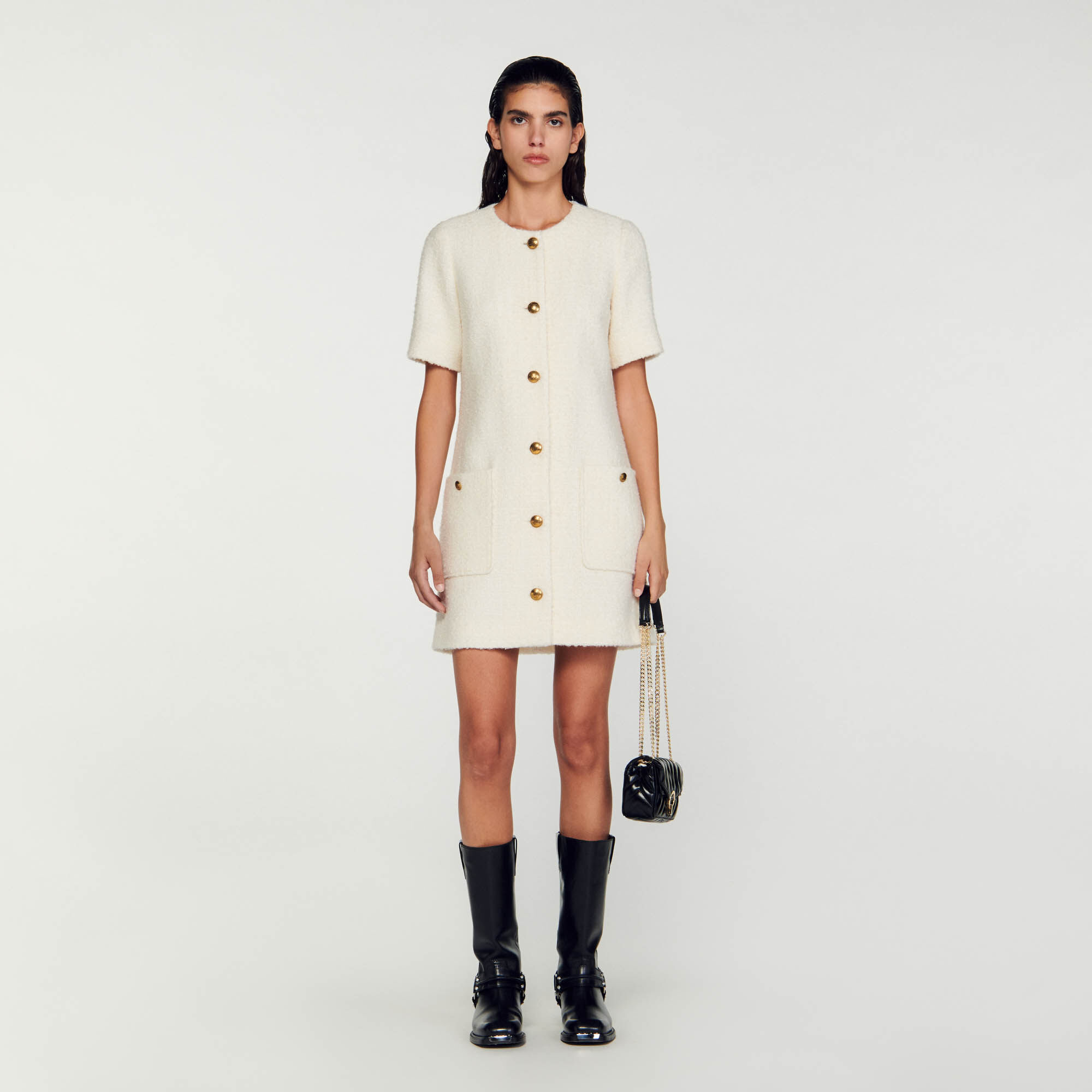Vestido corto de tweed SFPRO03342 Vestidos Sandro Paris