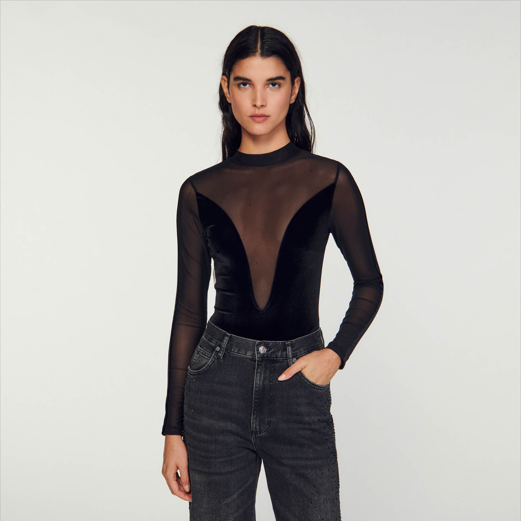 Body terciopelo negro store
