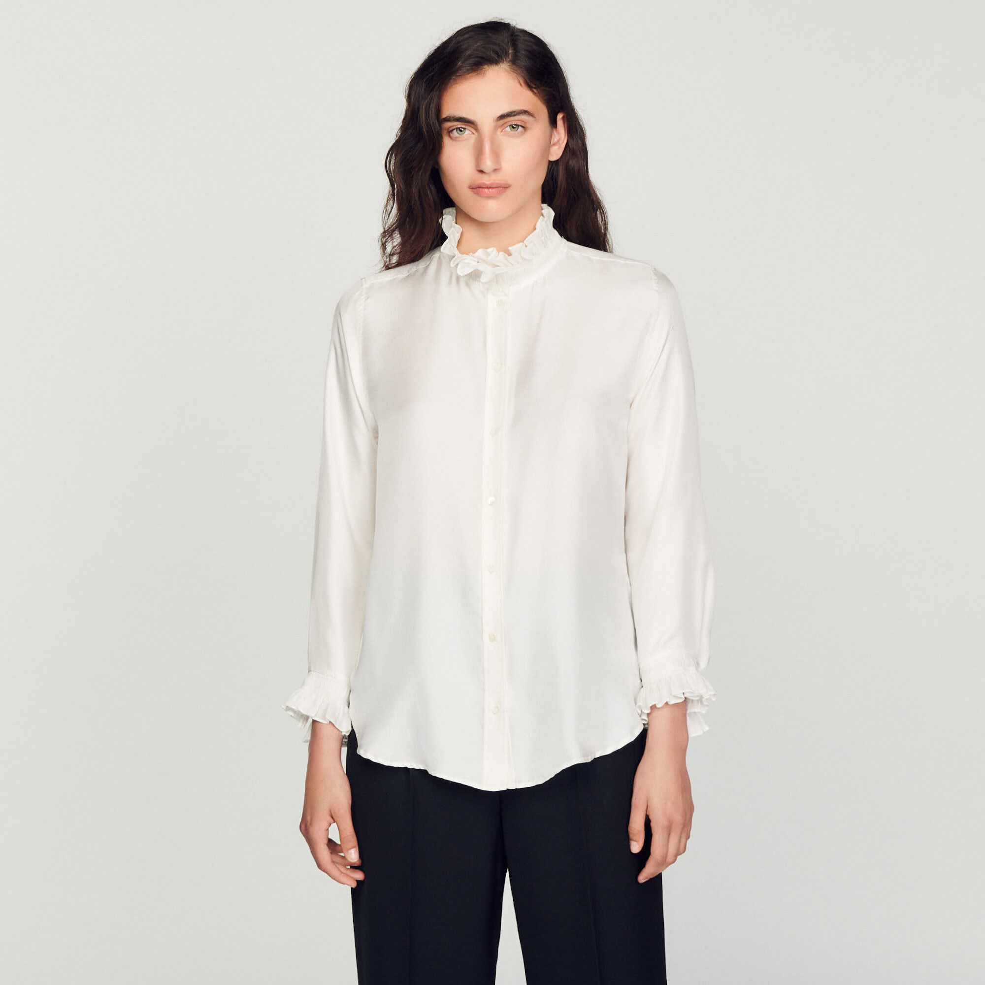 Camisa sales cuello fruncido