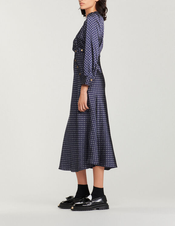 Vestido largo fluido estampado lunares SFPRO02630 - Vestidos | Sandro Paris Vestido largo fluido estampado lunares SFPRO02630 - Vestidos | Sandro Paris