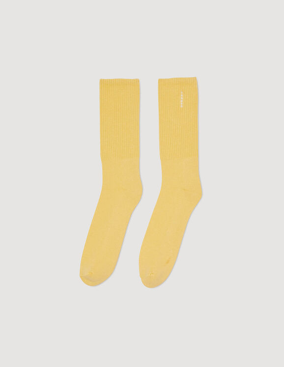 Calcetines de algodón Amarillo Homme