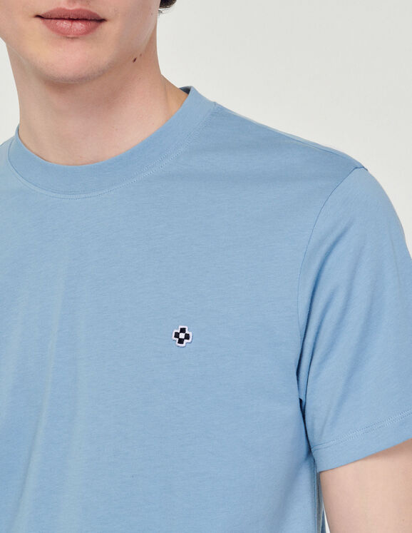 Camiseta con parche Square Cross Azul Homme