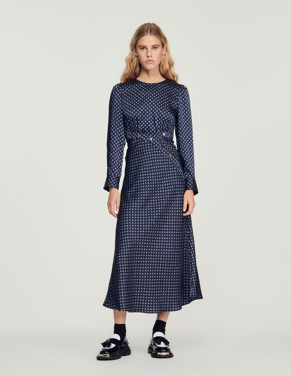 Vestido largo fluido estampado lunares SFPRO02630 - Vestidos | Sandro Paris Vestido largo fluido estampado lunares SFPRO02630 - Vestidos | Sandro Paris